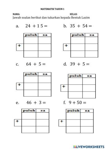 Operasi Tambah Tahun 1
