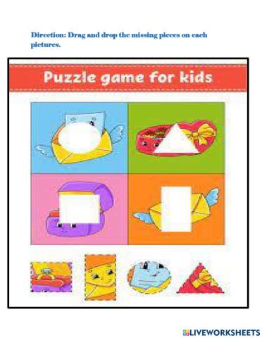 Puzzle shapes- circle. square, triangle and rectangle