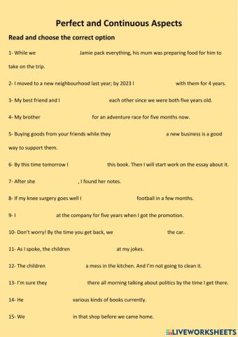 Pet 2 -Perfect and Continuous Aspects