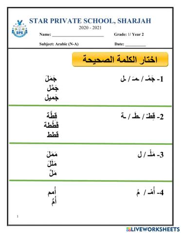 ورقة عمل الشدة