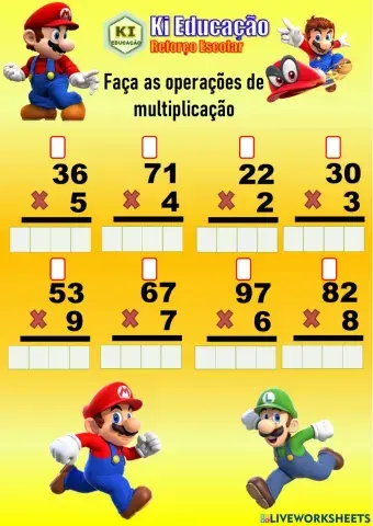 Multiplicação Um dígito  01 - 3