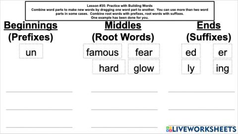Lesson -35: Practice with Building Words