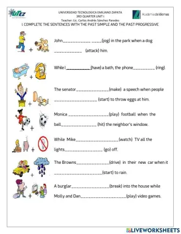 Past Simple -Past Progressive