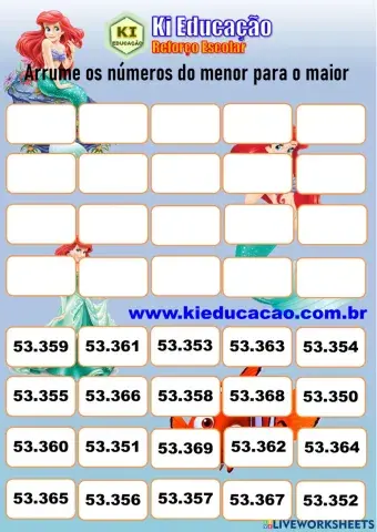 Ordem dos Números 5º ano Crescente e Decrescente