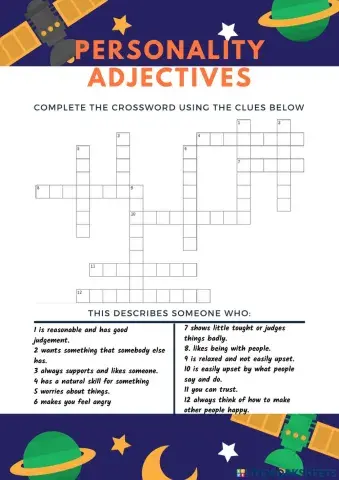 Personality adjectives