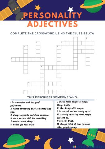 Personality adjectives