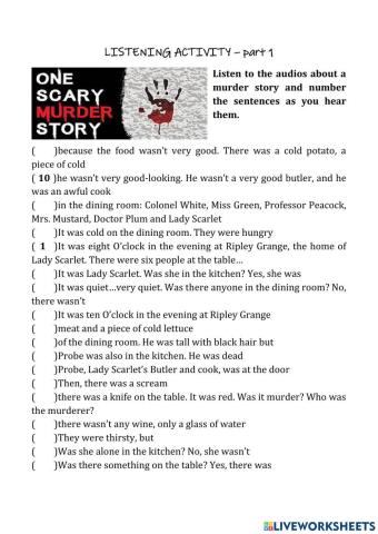 Murder listening activity - part 1