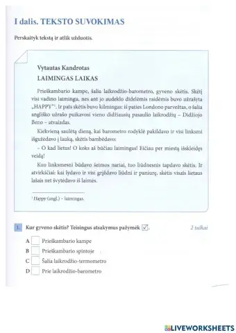 Teksto suvokimo testas