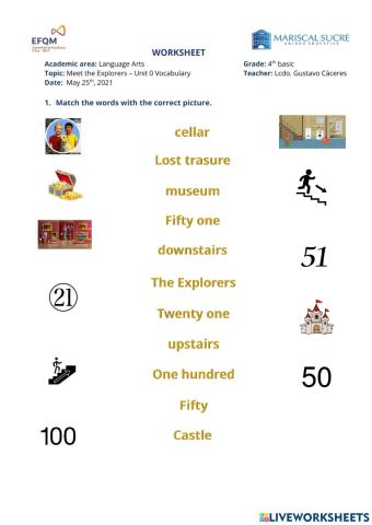 The explorers vocabulary