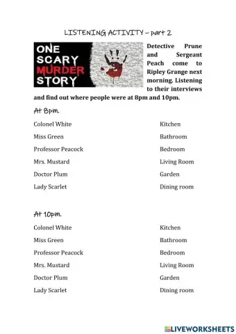 Murder listening activity - part 2