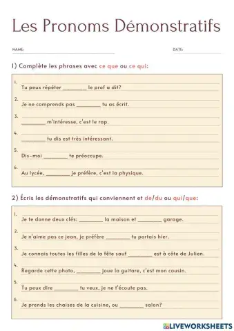 Les pronoms démonstratifs (Miriam Amores)