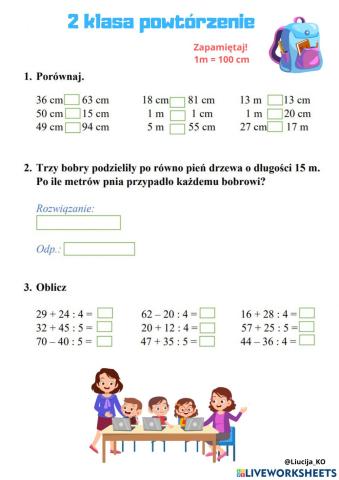 Matematyka 2 klasa powtórzenie
