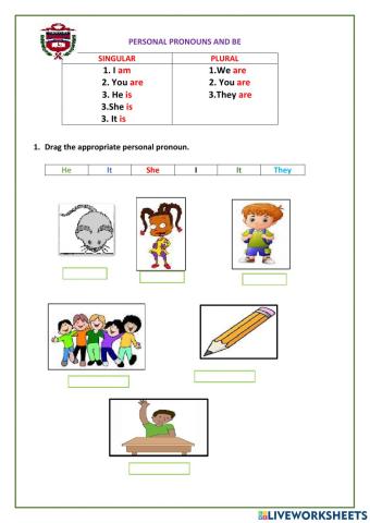 Subject pronouns and BE