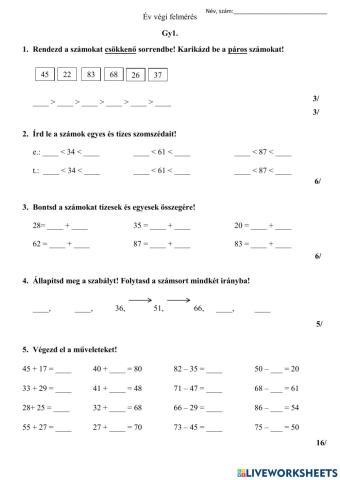 Év végi gyakorlás 1.