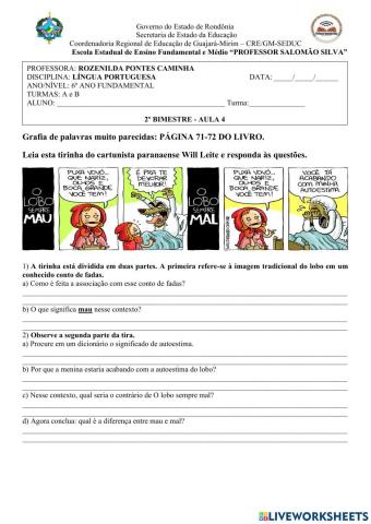 Palavras com grafia parecidas