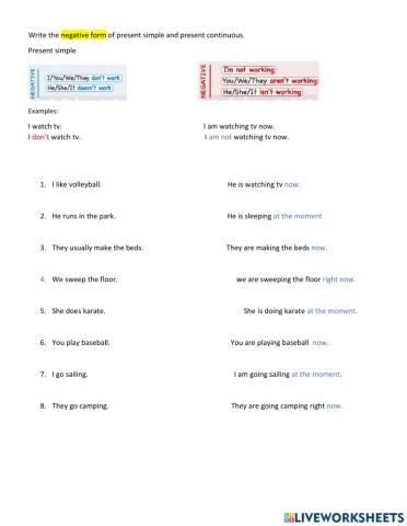 Present simple vs continuous