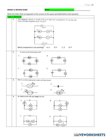 Physics Multiple Choice Review