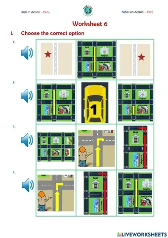 Movers A1.1.3 Go straight one block