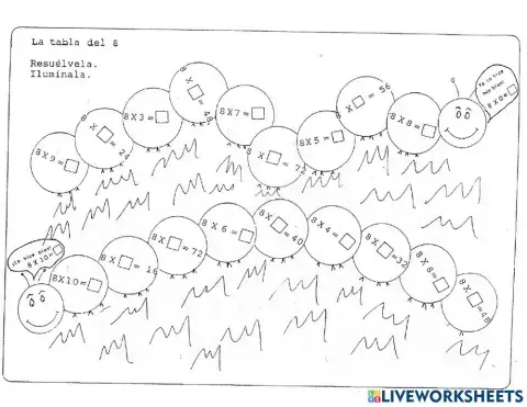 Tabla del 8 (Gusano)