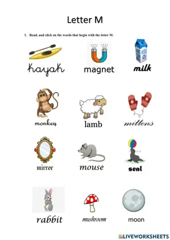 Reading words with beginning K