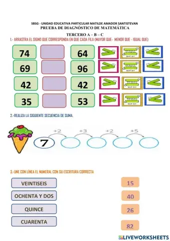 Evaluación diagnóstica 3ro  a