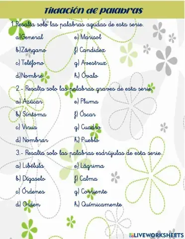 Tildación de palabras