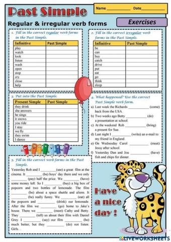 Past simple affirmative kids