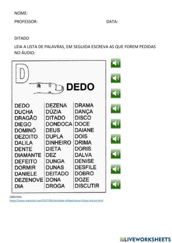 FICHA DE LEITURA LETRA D