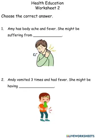 Symptoms of Illness Worksheet 2