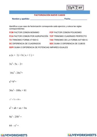 TEST 3 - Factorización