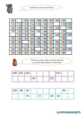 Serie  del 101 al 200
