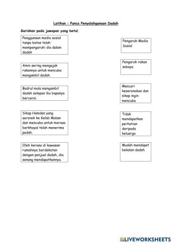 Punca penyalahgunaan dadah