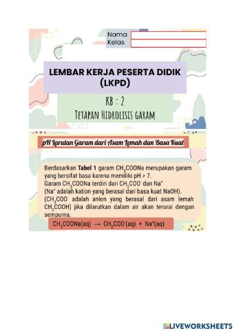 Hidrolisis penentuan rumus asam lemah basa kuat