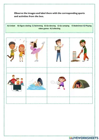 Sports and free time activities