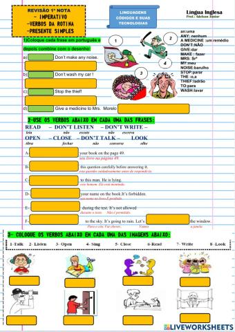 Revisão: Presente Simples e Imperativo