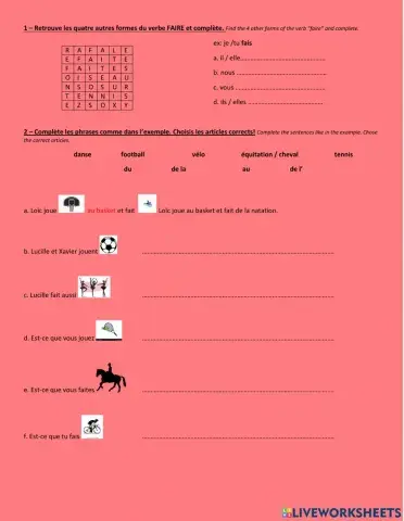 Faire et jouer a un sport