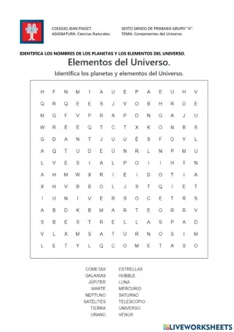 Elementos del universo.