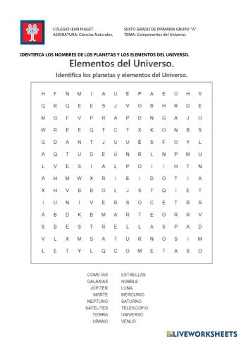 Elementos del universo.