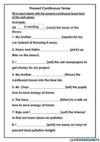 Present continuous tense