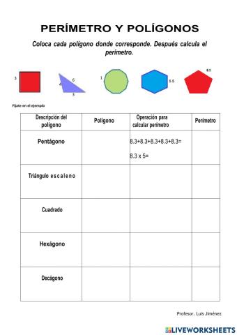 Áreas y perímetros