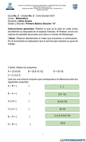 Diferencia y diferencia simétrica de conjuntos