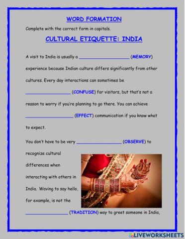 Word formation exercise