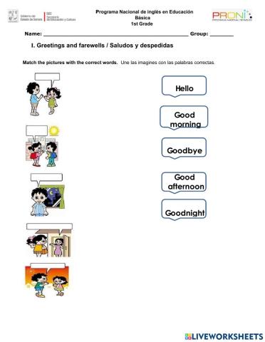 Final exam 1st GRADE