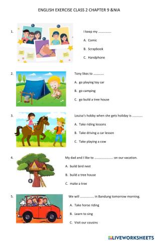 Vacation activity class 2 chapter 9 &nia
