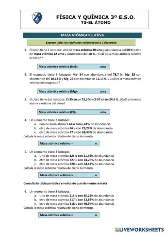 Masa atómica relativa