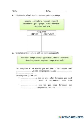 Control naturals les màquines