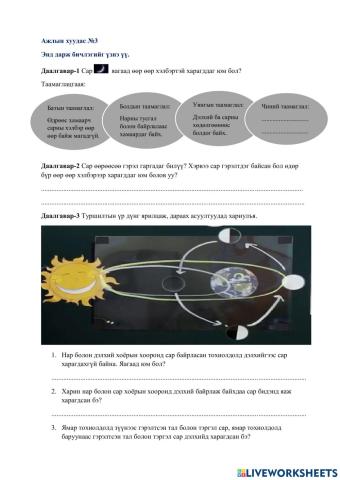 Сарны харагдах хэлбэр