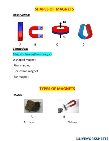 Magnet work sheet