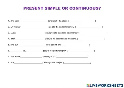 Present simple and continuous for future