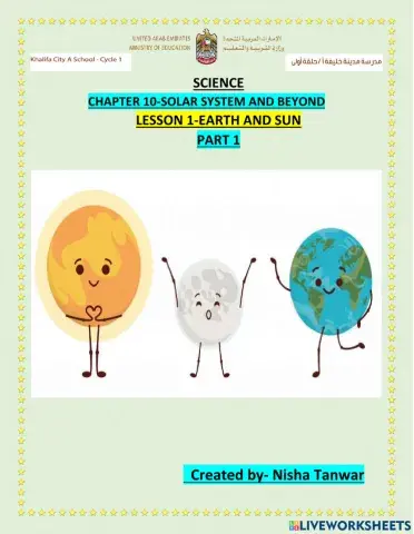 Chapter 10 lesson 1- EARTH AND SUN PART 1